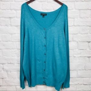 Lane Bryant Blue Button Down Cardigan Size 22/24
